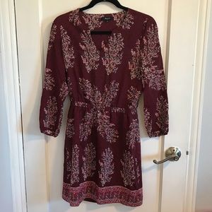 SOLD! Madewell burgundy silk lassi floral dress